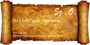 Szilágyi Ompoly névjegykártya